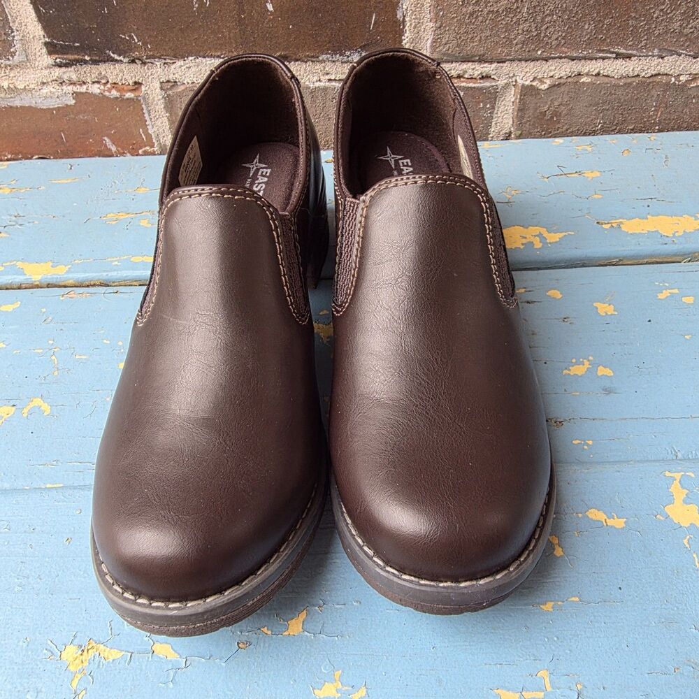 Eastland Brooke Womens Slip On Clogs Brown Comfort Workwear Casual Shoes Size 9
